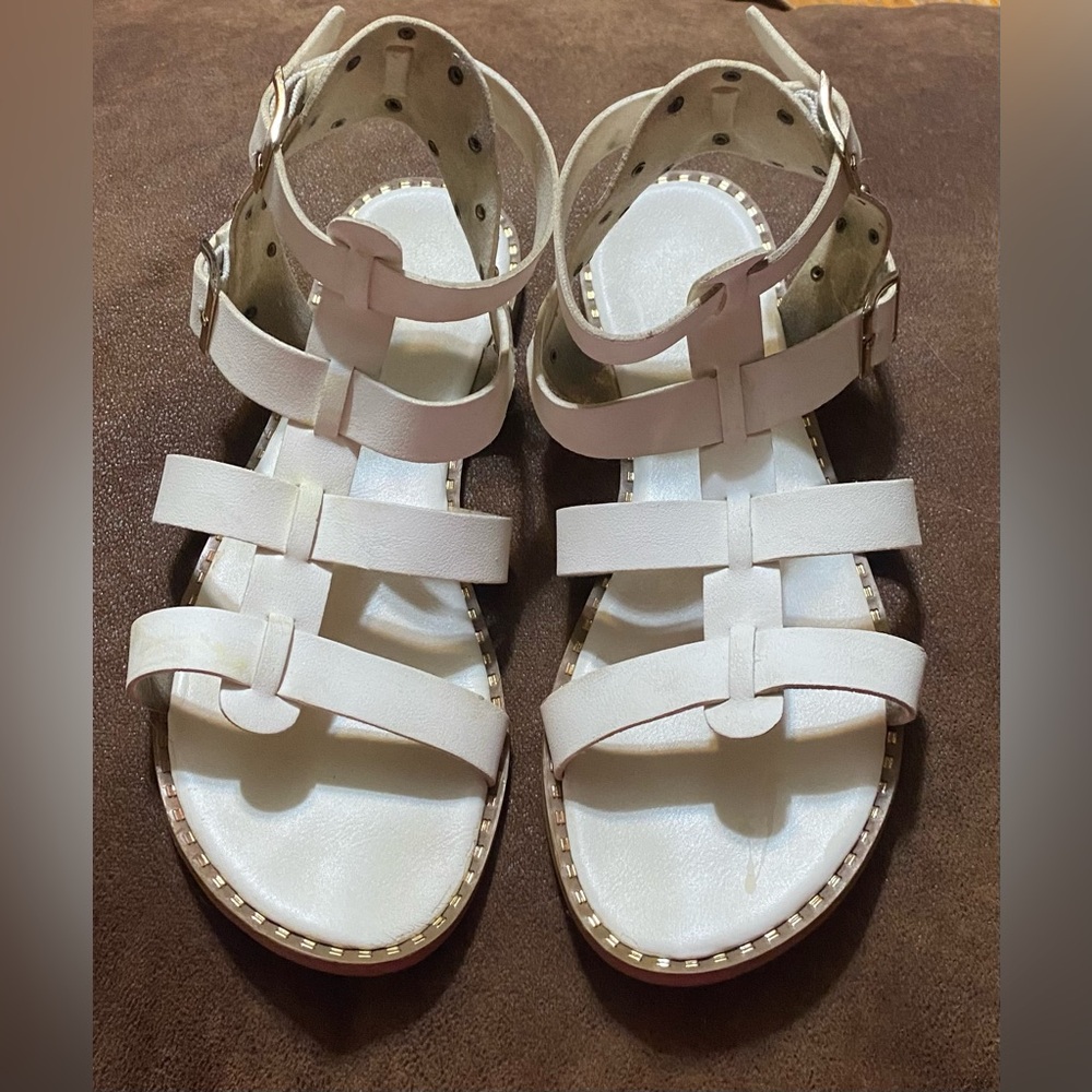 White gladiator sandals